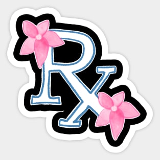 Rx (white colorful background) Sticker